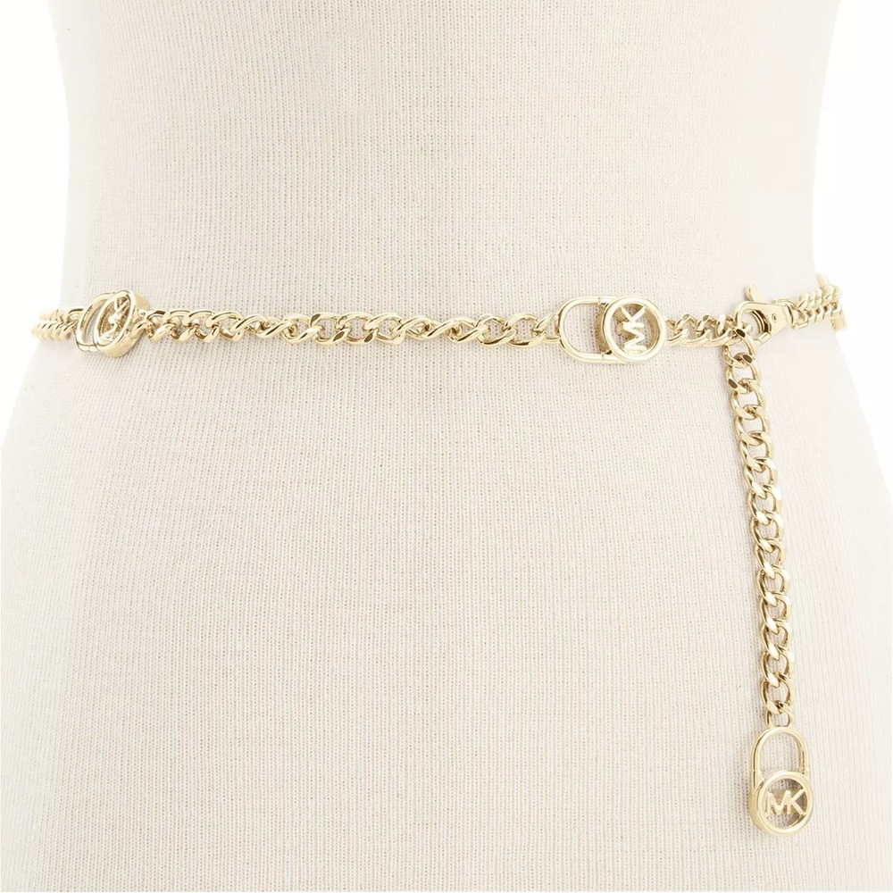 Michael Kors Hamilton Lock Chain Belt - S/M - Gold - NWOT